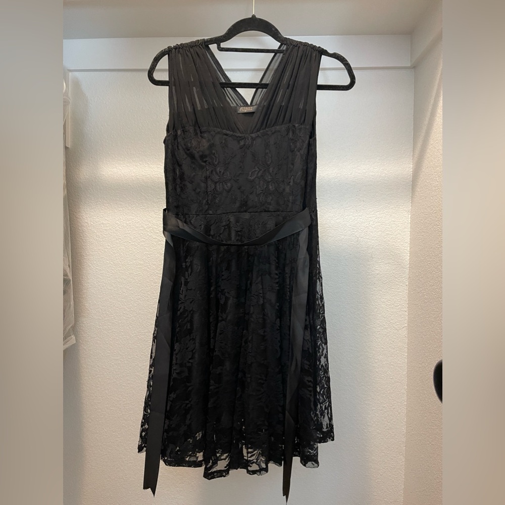 Black tulle lace dress